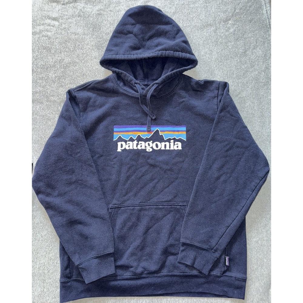Patagonia Mens Pullover Blue P-6 Logo Uprisal Hoodie Size Large